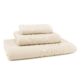 EastNBlue Galata Premium Turkish Cotton Washcloth Set of 3 - Ultra-Soft, Highly Absorbent Towels Set, Quick Dry Washcloths for Bathroom, 1 Washcloth, 1 Bath Towel, 1 Hand Towel - Beige