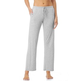 ROSYLINE Casual Womens Pants Soft Lounge Pants Sleep Pajama Bottoms with Pocket Black/Gray M