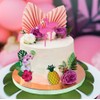 12 decoraciones para tartas de flamenco, hojas de palma, flores
