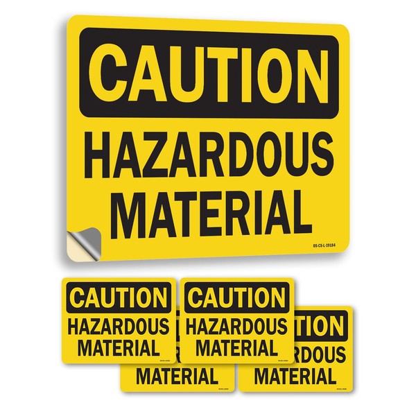 Hazardous Material OSHA Caution Vinyl Decal Label 7 Inch x