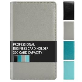 GOWALL 300 Card Capacity Leather Business Card Book Holder Organizer, Card Binder Professional PU Name Card Credit Cards Booklet (Multiple Colors Optional)