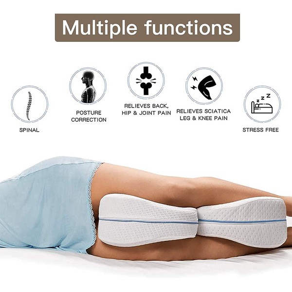 GC GLOBALCOMMERCE Orthopaedic Memory Foam Knee Pillow for Back Legs