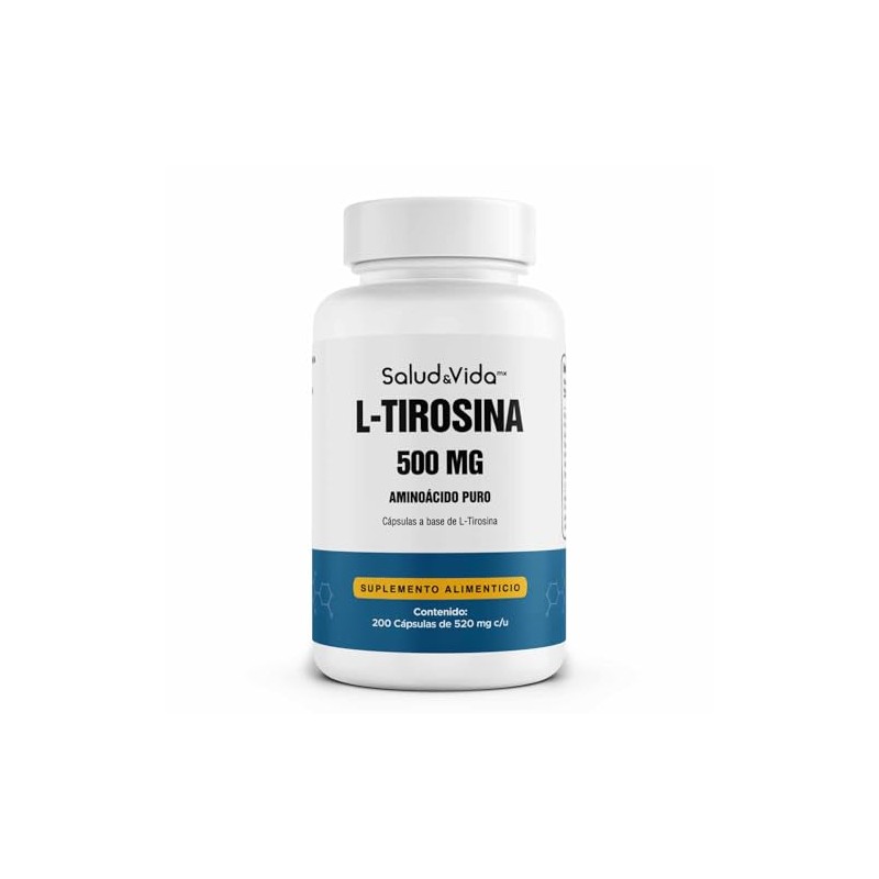 Salud Vida Tirosina 500 200 Cápsulas Aminoácido Puro Dosis Clara