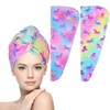 WUBAYI 2 Pack Microfibre Hair Towels - Quick Drying, Super