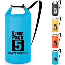 Invool Dry Bag, 5L/10L/20L/30L Waterproof Dry Bag, Dry Sack with Adjustable Shoulder Strap for Hiking, Swimming, Rafting, Surfing, Cycling, Camping, Fishing (Blue)