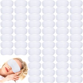 Tarpop 200 Pcs Eye Mask Sleeping Blindfold Eye Cover with Adjustable Strap for Games Party Team Building Travel Individually Wrapped Sleep Mask for Women Men (White)