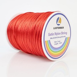 330 Feet Satin Nylon String, 1 mm Silky Smooth Durable Nylon Cord for Jewelry Making, Bracelets, Beading, Necklaces, Macrame, Kumihimo, Rattail, and Chinese Knot Craft
