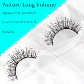 Akissos Naturlook Classic Eyelashes 6DD 5 Pairs Fluffy False Eyelashes Handmade Faux Mink Eyelashes Wispy Volume Eyelashes Natural