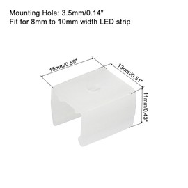 MECCANIXITY Waterproof LED Strip Mounting Clips Holder Mounting Bracket Support Fixing Clamps Fit 8mm to 10mm Silicone LED Strip Lighting, Translucent Pack of 50