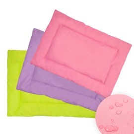 Downtown Pet Supply Two-Toned Waterproof Comfort Crate Mat Beds for Indoor/Outdoor Use (Light and Dark Pink, Small)