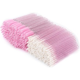 Tbestmax 400 Spoolies Varita de máscara y cepillo de labios desechables para extensiones de pestañas, lápiz labial herramienta aplicadora (rosa)