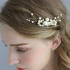 IYOU Bridal Wedding Hair Combs Silver Pearl Side Comb headpiece
