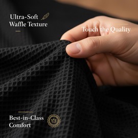 Lotus Linen Men’s Waffle Weave Cotton Bathrobe – Lightweight, Quick Dry Spa Robe, Personalized Robes