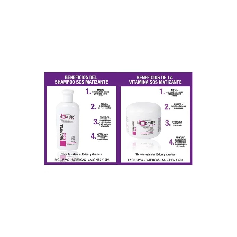 Kit Matizador Shampoo Y Mascarilla Sos La Bonte