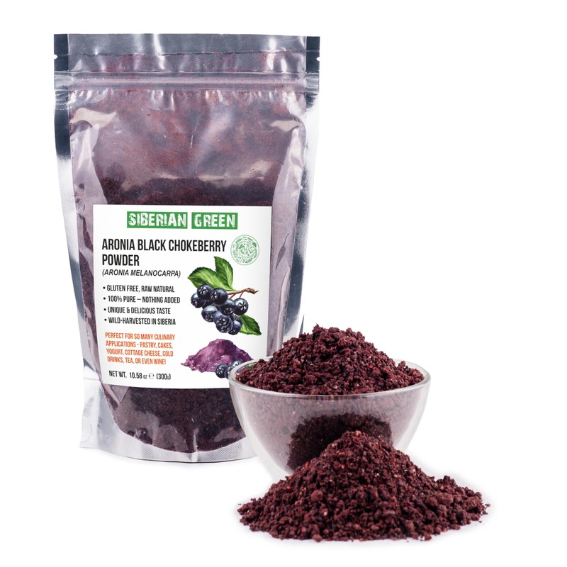Siberian Aronia Black Chokeberry Dried Berries Powder Juice Tea 300g