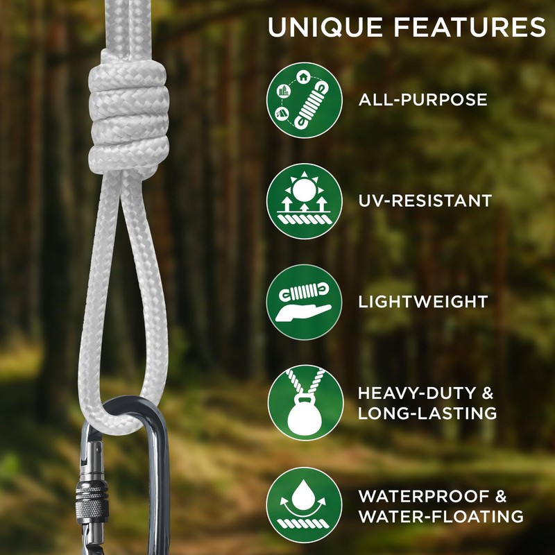 TECEUM Rope – 27.5M x 10mm (3/8 Inch) – White