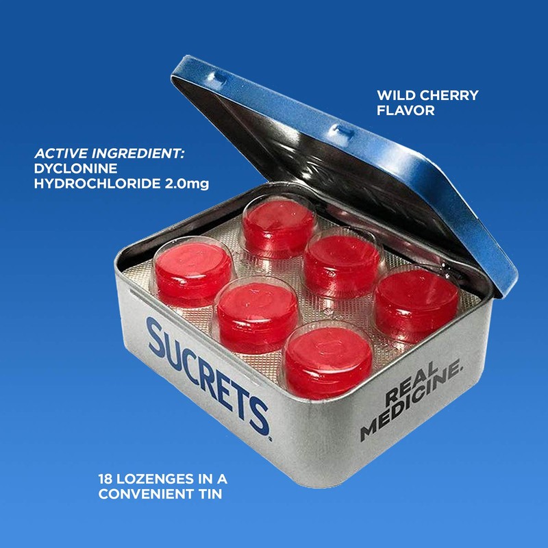 Sucrets Lozenges, Sore Throat Wild Cherry, 18 ct (Pack of