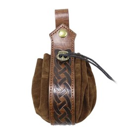 1 Viking Style Retro Waist Bag, Leather Bag, Viking Decoration, Medieval Leather Bag, Coin Purse, Retro Waist Bag, Knight Bag, Portable Wallet (Coffee Color)