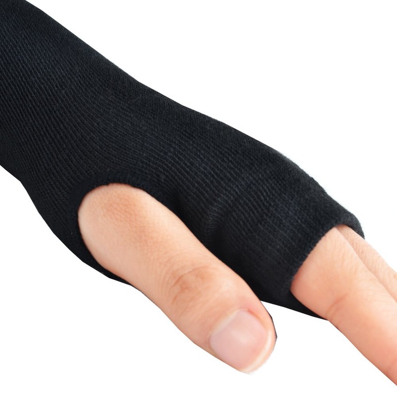 JISEN Women Punk Winter Arm Warmer Knitted Stretchy Soft Fingerless
