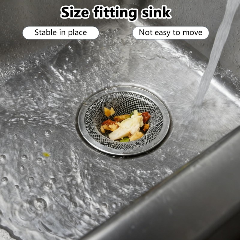20 PCS Mesh Sink Strainer, 4.5" Diameter Stainless Steel Slop