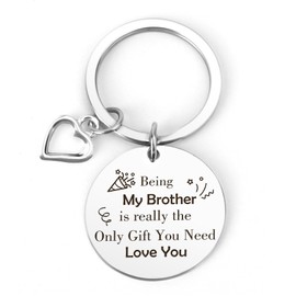 Brother Gifts from Sister Gift for Brother Birthday Adult Best Friend Valentines Day Birthday Christian Gifts for Men Friends Him Coworkers Gift for Men Keychain