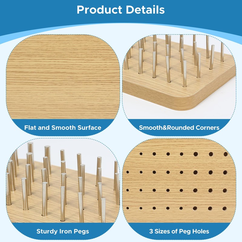 OLVULGG 36-Hole Wooden Pegboard for Occupational Therapy, Hand Therapy Peg