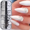 SEMATA Nail Art Charms Gold Silver Nail Beads White Nails