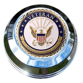 MotorDog69 Harley Gas Cap Coin Mount Set with Navy Veteran for Softail Dyna Road King Sportster……