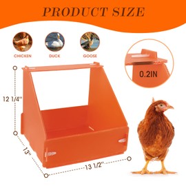 Touri 3 Pack Durable Chicken Nesting Boxes for Laying Eggs for Hens Ducks and Poultry, Orange