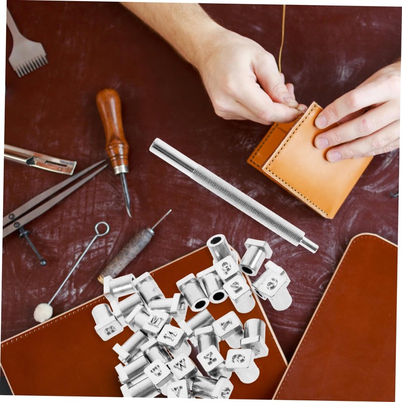 CORHAD 1 Set Leather Craft Stamping Tool Durable Alphabet Stamps