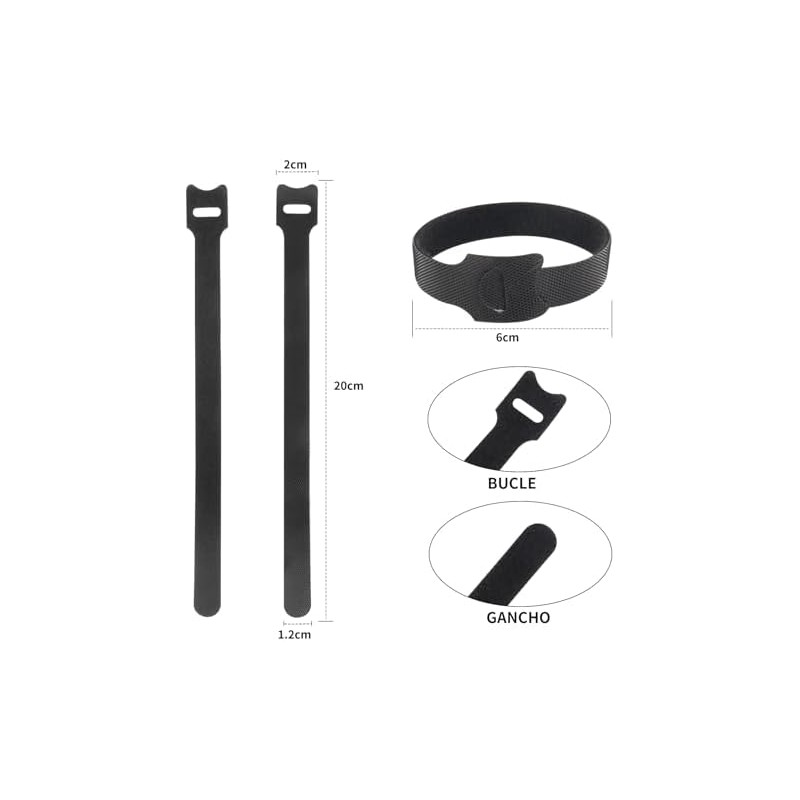 Ruistli Organizador de Cables?60 Pcs-12 * 20cm?Velcr