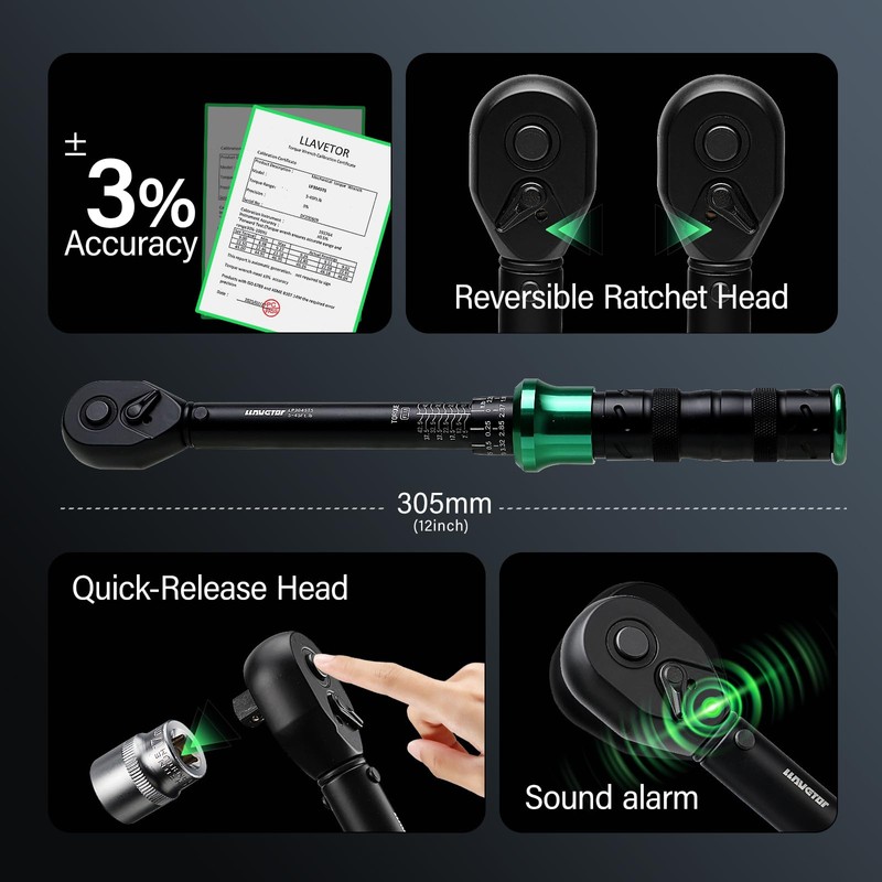 LLAVETOR 9 Piece Spark Plug W Set, 3/8" 60N.M Torque