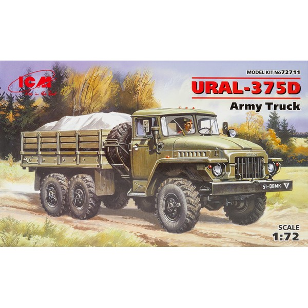 ICM ICM72711 1:72-URAL-375D, Army Truck