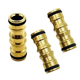 3pcs Brass Double Male Hose End Fittings Garden Hose Pipe Connectors Dual Male Hose Connector Extenders for Join Garden Hose Tubes