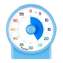 Wuyiway Visual Timer for Kids, 60-Minute Countdown Timer for Classroom Office Kitchen, Desk Timer Kids Time Management Tools with Silent Operation, Pomodoro Timer Colorful Pattern (Kid Blue)