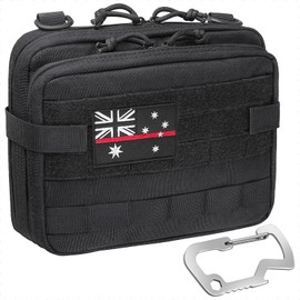 Tactical Molle Admin Pouch with Dual Layers Design, Military Outdoor EDC Tool Pouch, Medical EMT Utility Organizer Bag