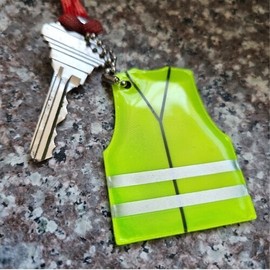 High-Visibility Reflective Safety Vest Keychain 9ea