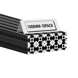 Bikykose 2020 T-Slot Aluminum Extrusion Profile, 10PCS 39.4" European Standard Anodized Linear Rail Guide for 3D Printer & CNC DIY, High-Strength Construction - Black