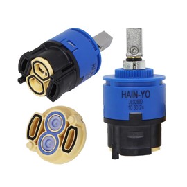 JL02BD of Hain-Yo 40mm Diverter Pressure Balance Cartridge with Check Valve Set (Two bottom Outlets), Replacement PBA039199 Ceramic Disc Diverter Shower Cartridge (1 Pack)