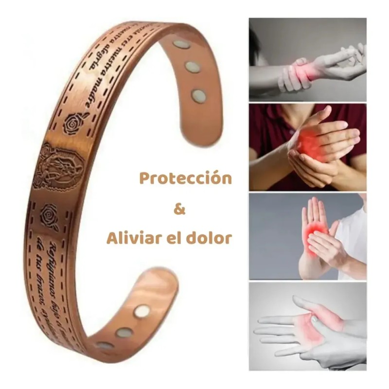 2 PZ Brazaletes Magnéticos De Cobre Puro Ajustables Para Hombre