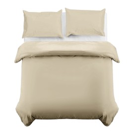 MOONLIGHT20015 Single Duvet Cover Beige Solid Soft Single Bedding Duvet Cover Set with 1 Matching Pillowcase