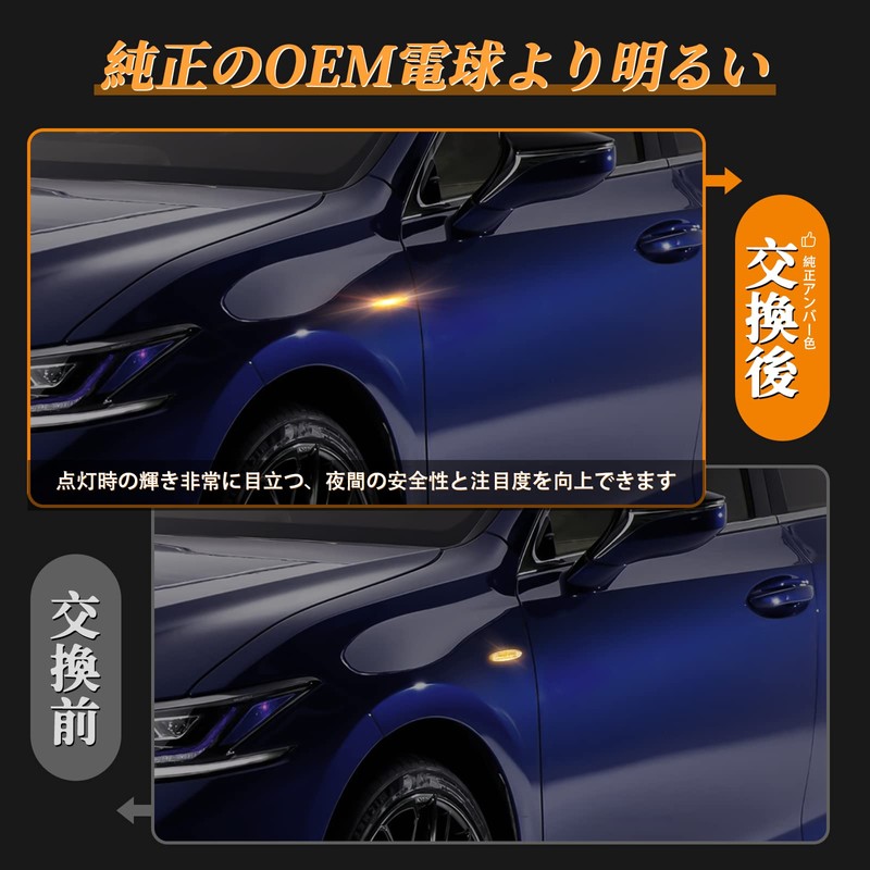 POPMOTORZ LED for Toyota Mark X Side Marker Side Turn