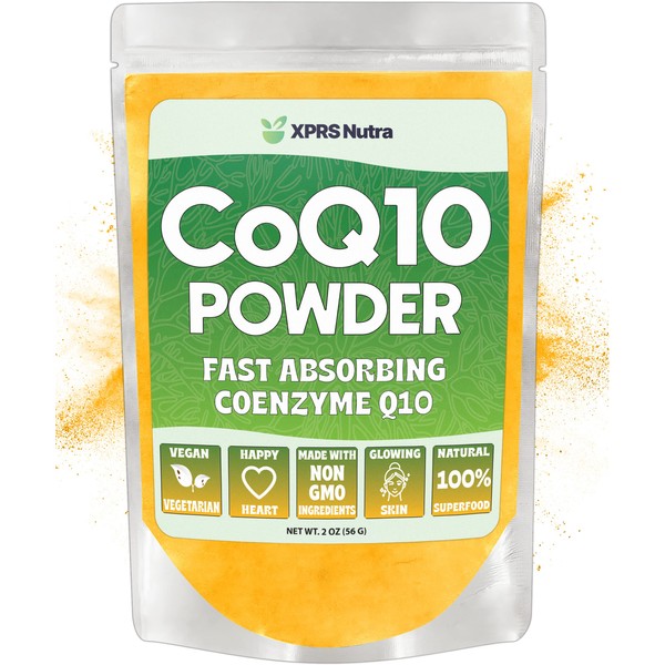 XPRS Nutra COQ10 Powder - Premium COQ10 Supplements for Skin, Energy Production, and Total Body Support - Vegan Friendly COQ10 Powder Bulk for Long Term Wellness (2 oz)