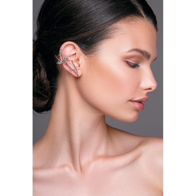 Links Gold Sterling Silver Elf Ear Cuff, Statement Earring, Wedding