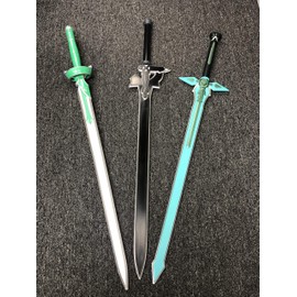 Sword Art a Online Kirito Asuna Yuuki Foam Sword Set Elucidator Dark Repulsor Kirigaya Lambent Light (3 Swords)