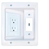 RiteAV USB-3 Recessed Wall Plate Cable Concealer Management Kit with