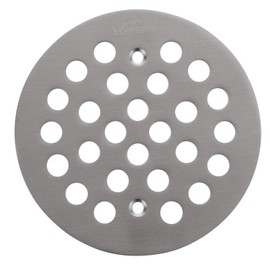 VOURUNA 4-1/4Inch（108mm Screw-in Shower Strainer Drain Cover Replacement Floor Strainer Floor Drain (Brushed Nickel)