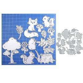 Forest Animals Fox Metal Die Cuts Dies Cutting, Forest Animals Cutting Dies Metal Cut Stencils DIY Scrapbooking Cards Decorative Embossing Paper Dies for Album Card Making Scrapbooking