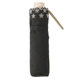 Moonbat [Ducks] Parasol Folding Umbrella, Women's, Made in Japan, For Rain or Shine, First-class Light Blocking, Heat Blocking, UV Boler Embroidery, Black