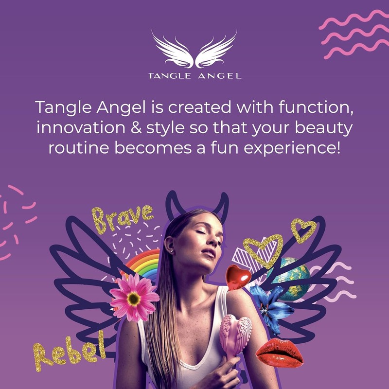 Tangle Angel Hair Brush Angel 2.0 Standard Style (2in Pink/Blue)